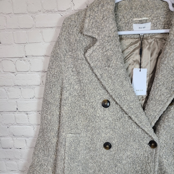 Reiss Women's Gray Wool Blend Teddy Coat size 12 - Picture 5 of 12